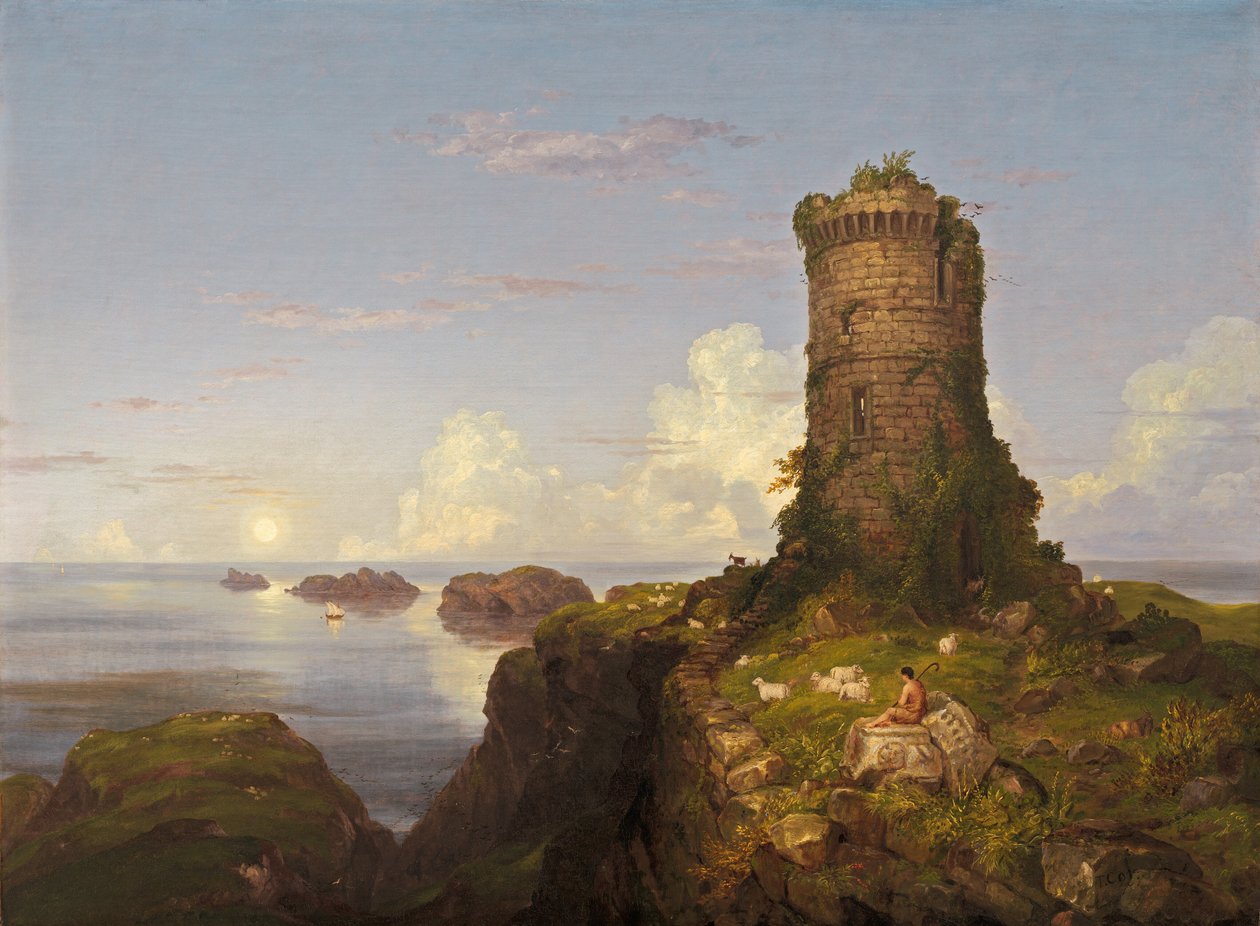 Olasz tengerparti jelenet romos toronnyal alkotó: Thomas Cole