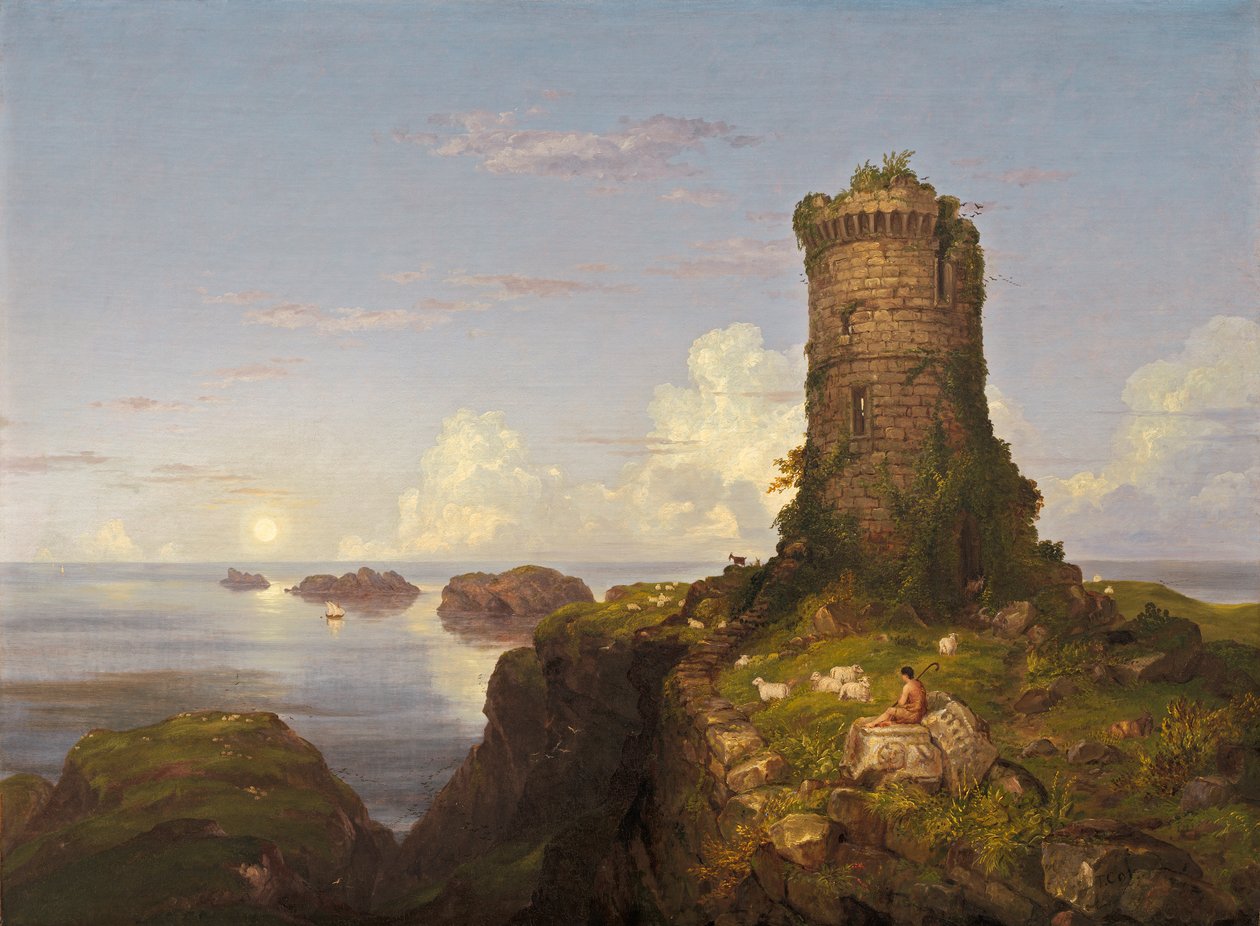 Olasz tengerparti jelenet romos toronnyal alkotó: Thomas Cole