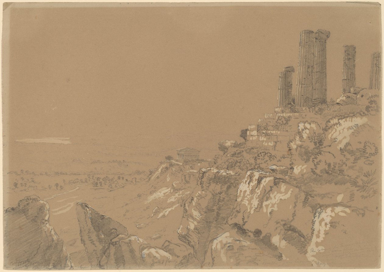 Juno, Lucina és Concordia templomai - Agrigento, Szicília alkotó: Thomas Cole