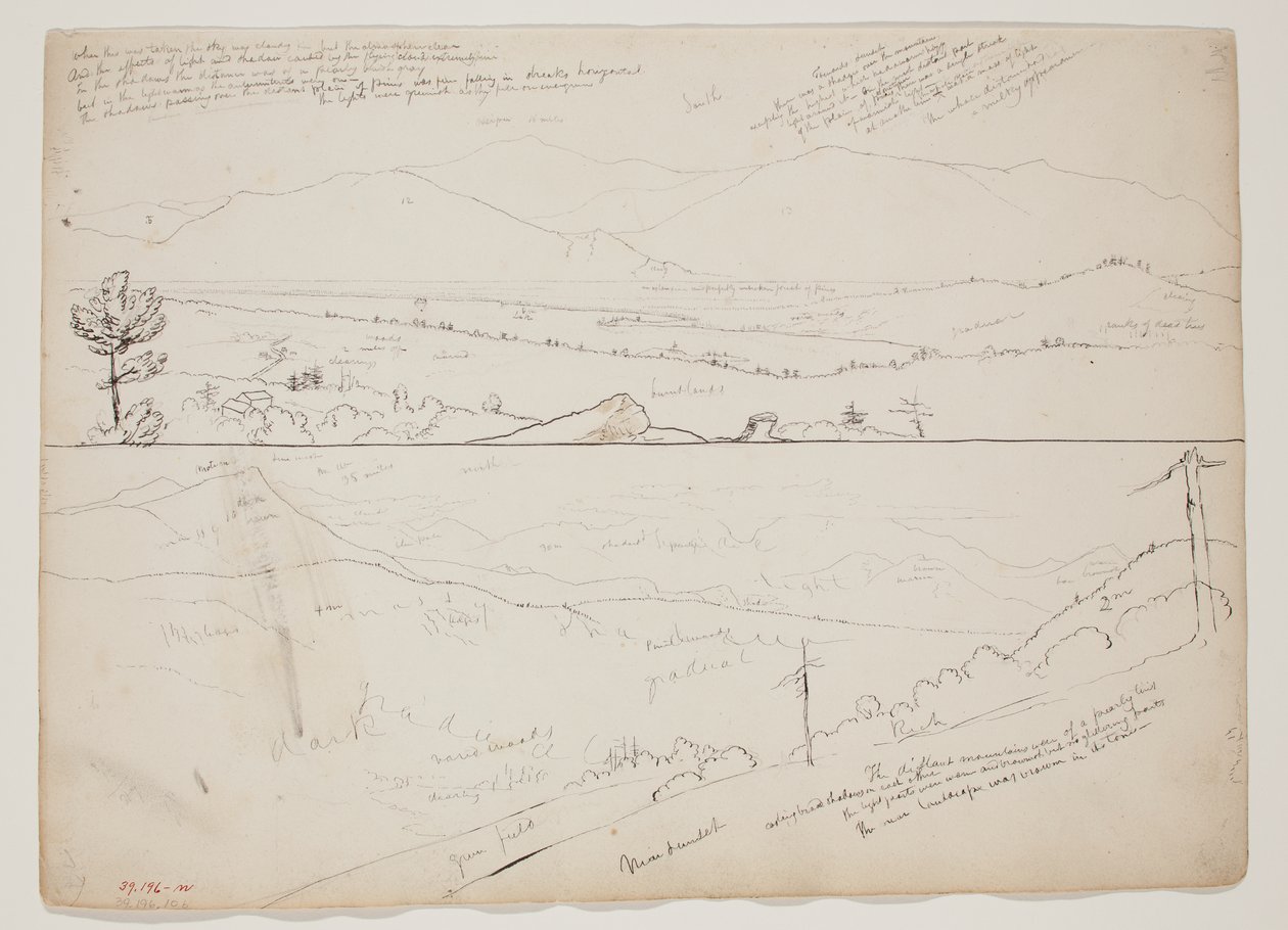Kilátás az Ossipee-hegység felé; Kilátás a távoli hegyekre alkotó: Thomas Cole