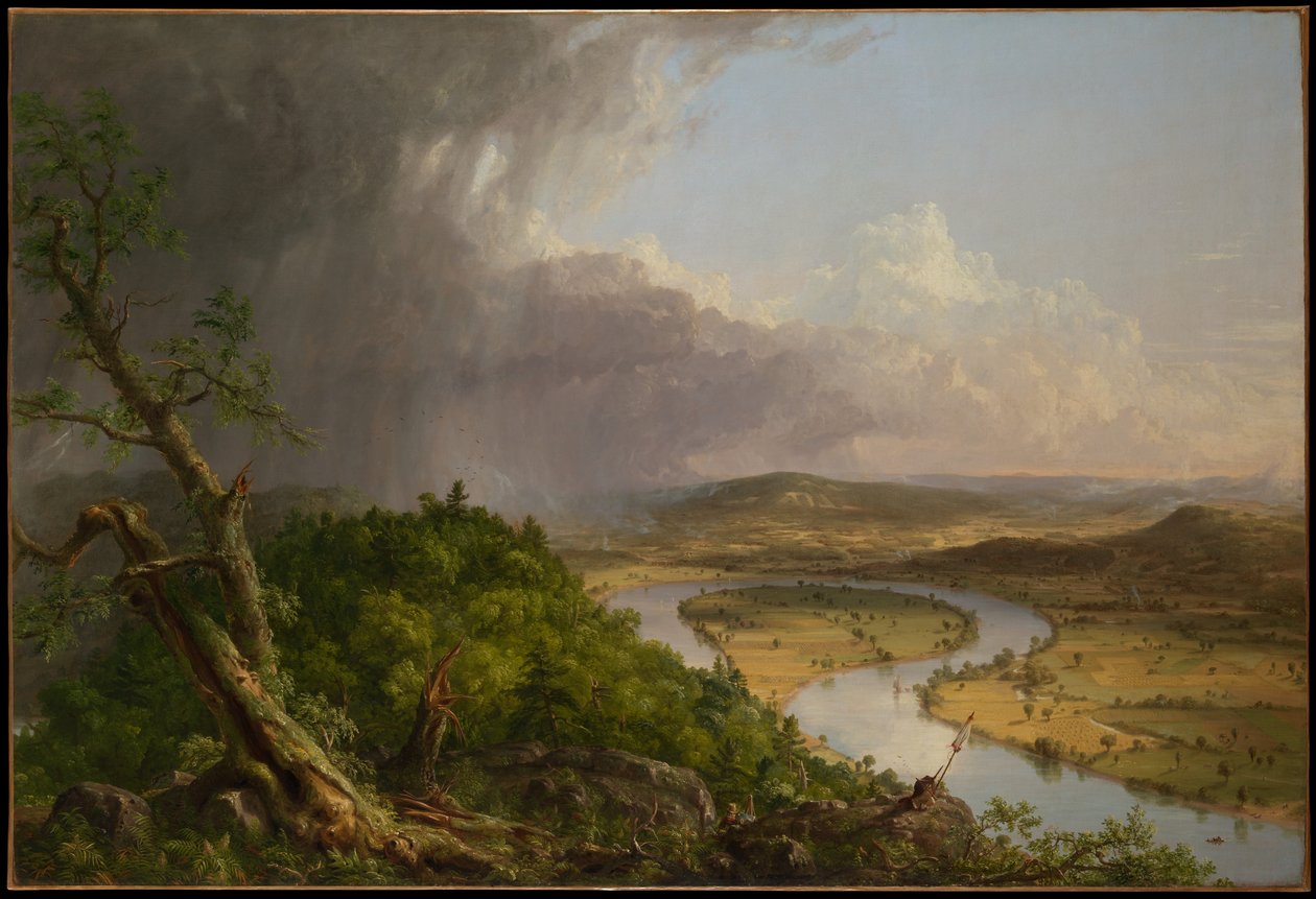 Kilátás a Mount Holyoke-ról, Northampton, Massachusetts, zivatar után - A holtág alkotó: Thomas Cole