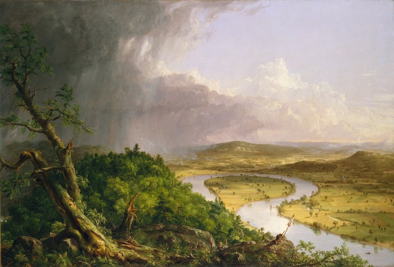 Kilátás a Mount Holyoke-ról, Northampton, Massachusetts, vihar után – The Oxbow alkotó: Thomas Cole