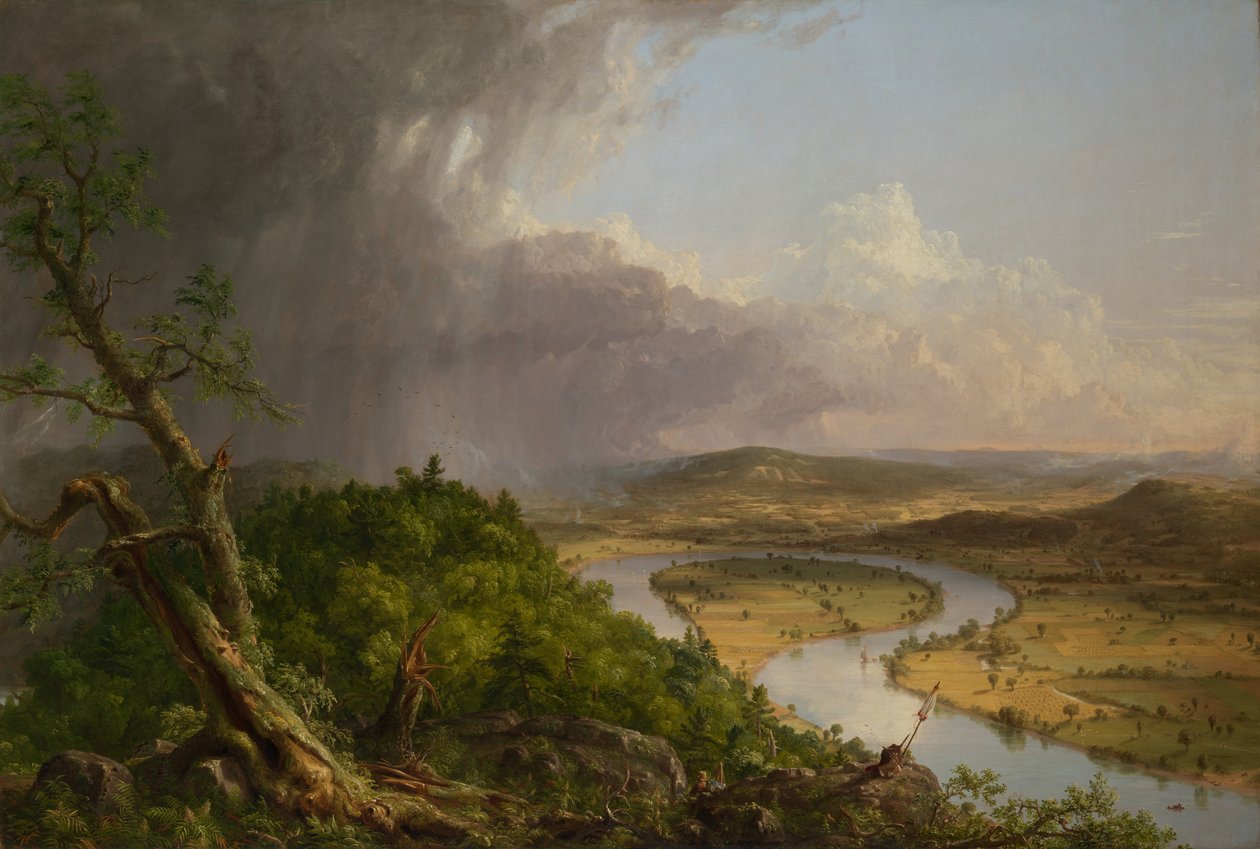Kilátás a Mount Holyoke-ról, Northampton, Massachusetts, vihar után – The Oxbow, 1836. alkotó: Thomas Cole