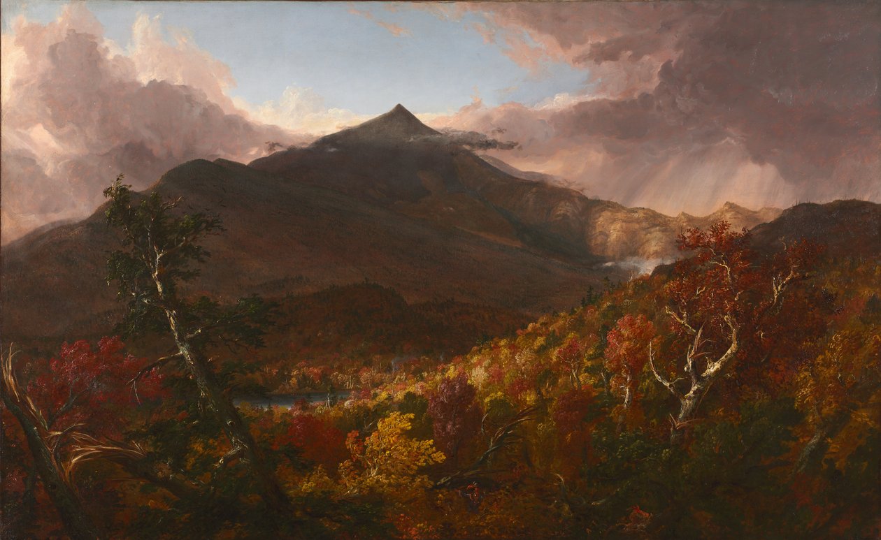 Kilátás a Schroon-hegyre, Essex megye, New York, Vihar után, 1838. alkotó: Thomas Cole