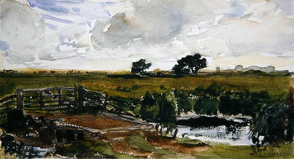 Mező Arundel közelében (akvarell, papír) alkotó: Thomas Collier