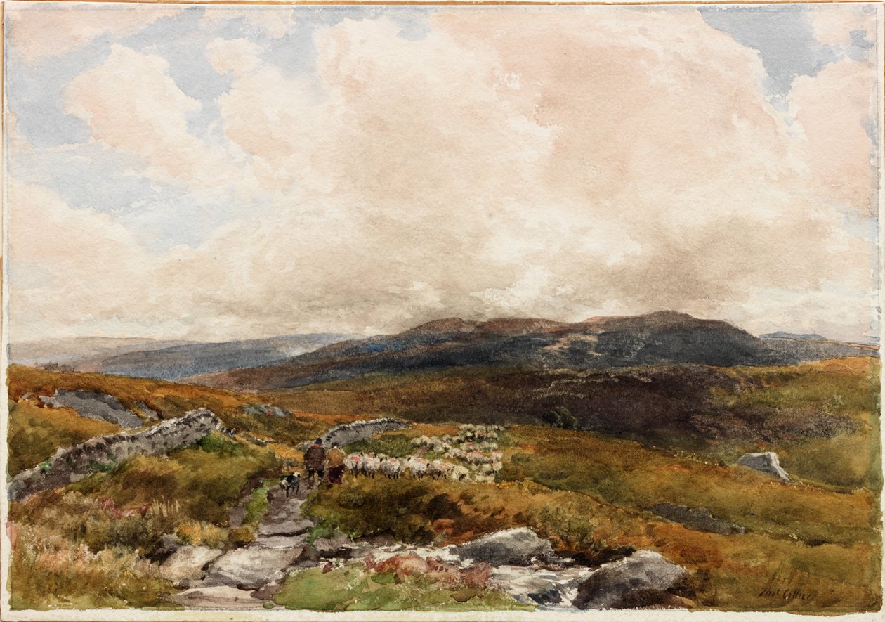 Moorland jelenet (ceruza) alkotó: Thomas Collier