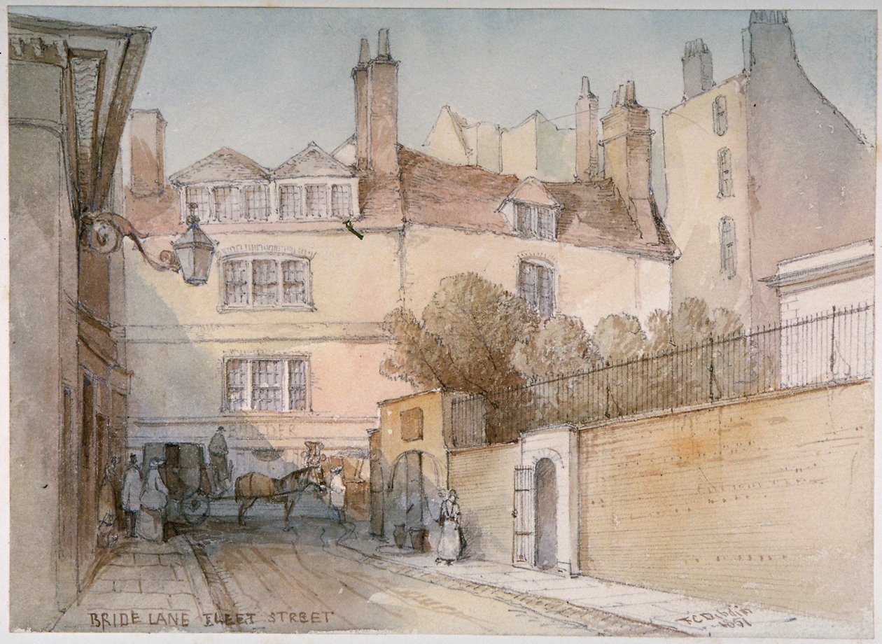 Bride Lane, London City, 1851 alkotó: Thomas Colman Dibdin