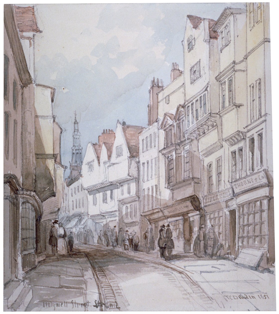 Kilátás a Holywell Streetre, Westminster, London, 1851. alkotó: Thomas Colman Dibdin