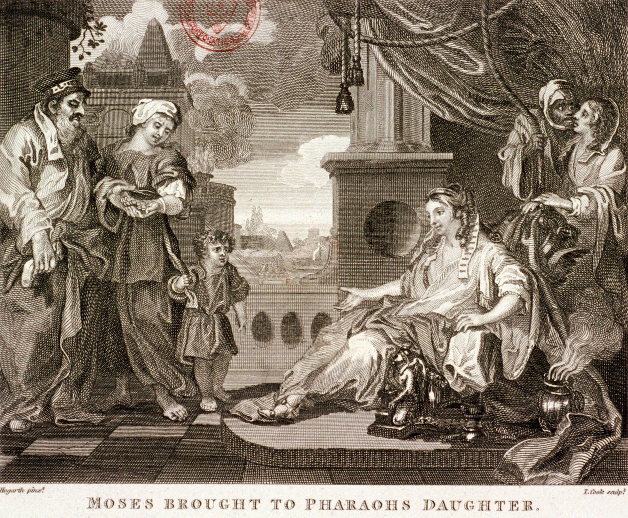 „Mózes elhozta a fáraók lányát”, 1809 alkotó: Thomas Cook