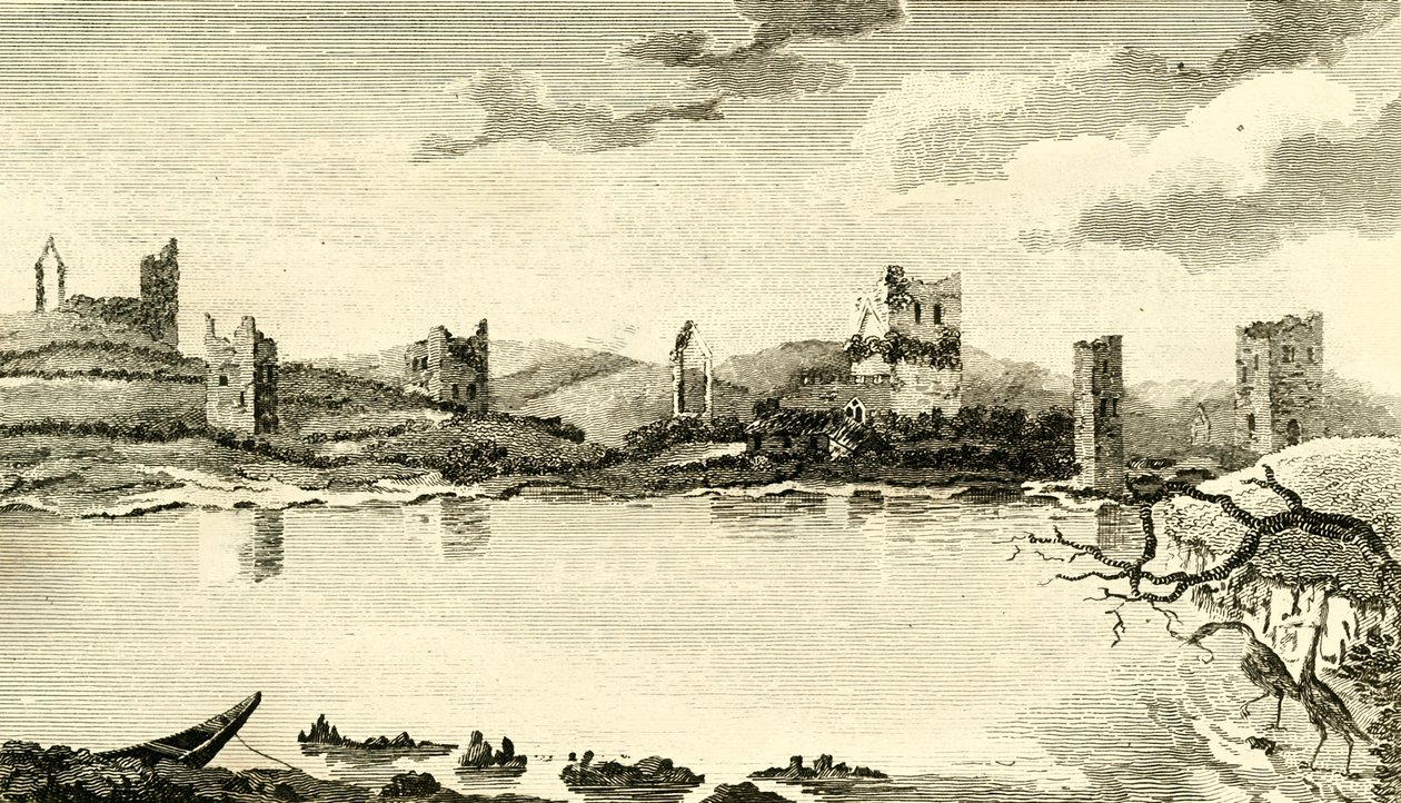N. View of the Ruins of Clomines, Co. Wexford, 1791. alkotó: Thomas Cook