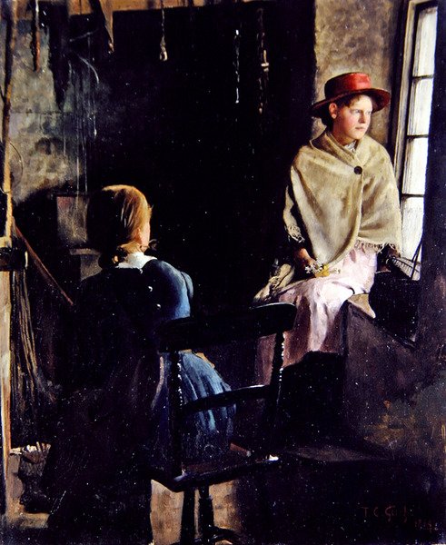A Cottage Interior, Newlyn (1884) (olaj, vászon) alkotó: Thomas Cooper Gotch