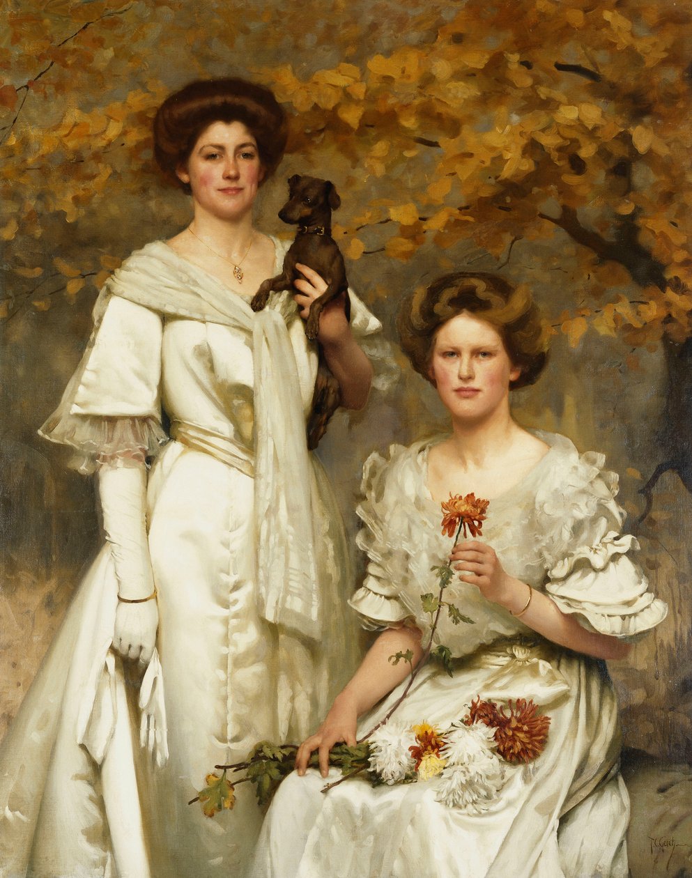 Hilda és Margaret, Sir Edward Poulton professzor lányai, F.R.S., 1905 körül alkotó: Thomas Cooper Gotch