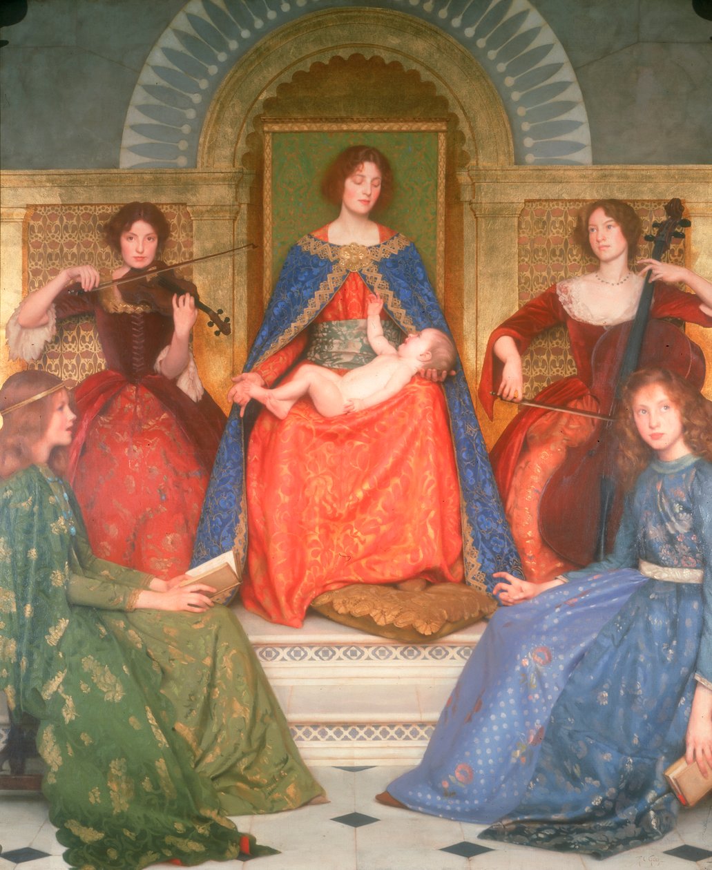 Szent Anyaság, 1902 körül (olaj és aranylevél, vászon) alkotó: Thomas Cooper Gotch