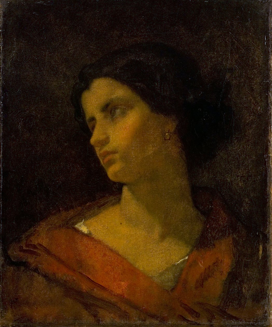 Női fej, tanulmány alkotó: Thomas Couture