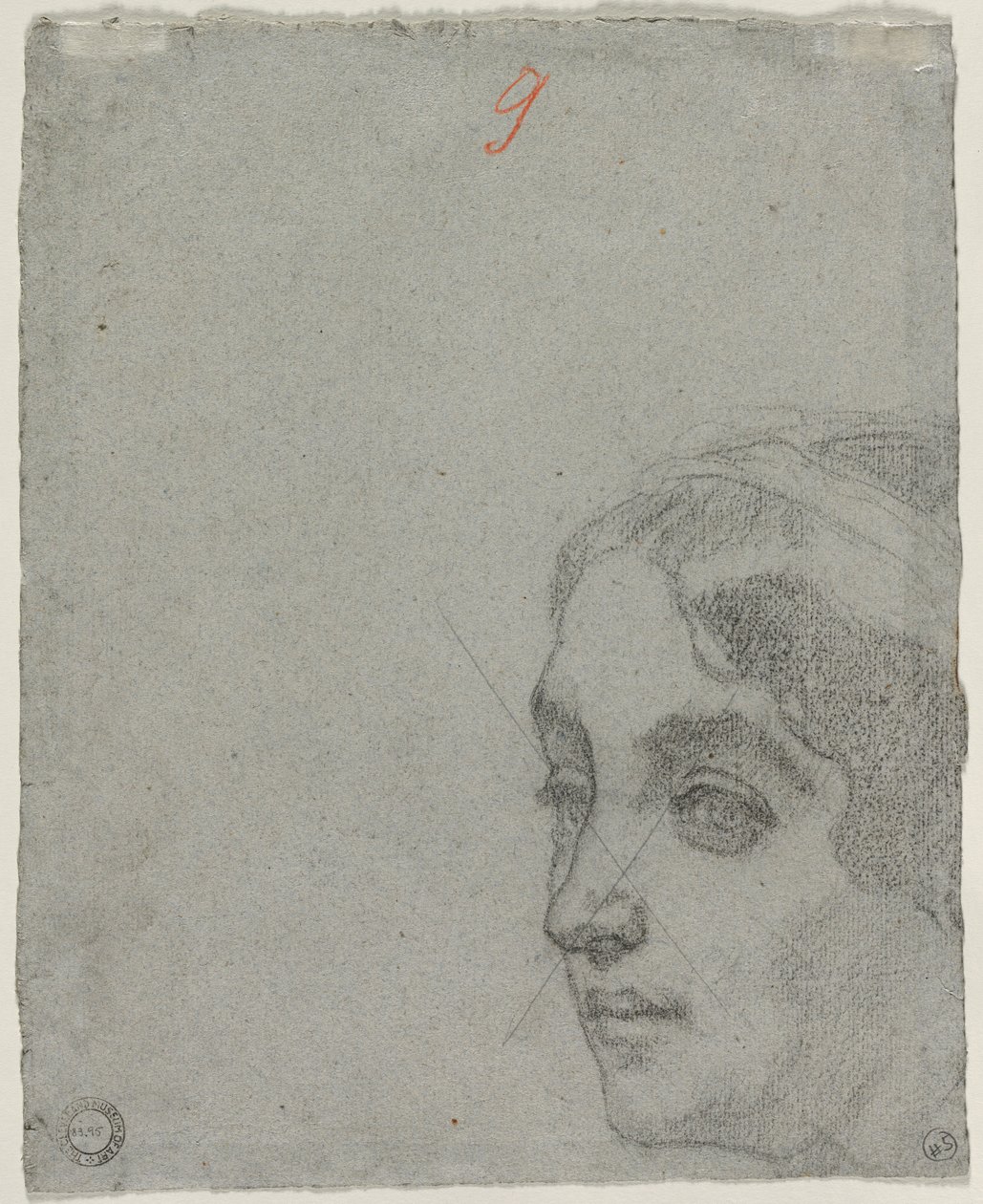 Egy nő feje verso, c. 1857. alkotó: Thomas Couture