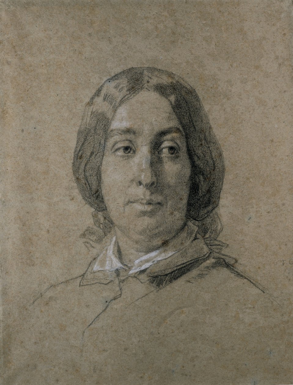 George Sand portréja. alkotó: Thomas Couture