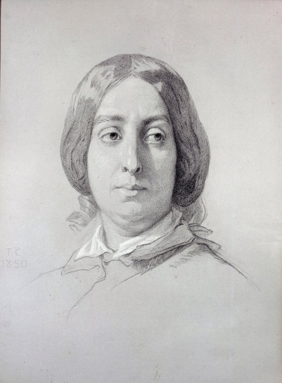 A betűs nő portréja, George Sand (1804-1876) Aurore Dupin, Baronne Dudevant Thomas Couture (1815-1879) rajza 1844 Párizs, Romantikus Élet Múzeuma alkotó: Thomas Couture