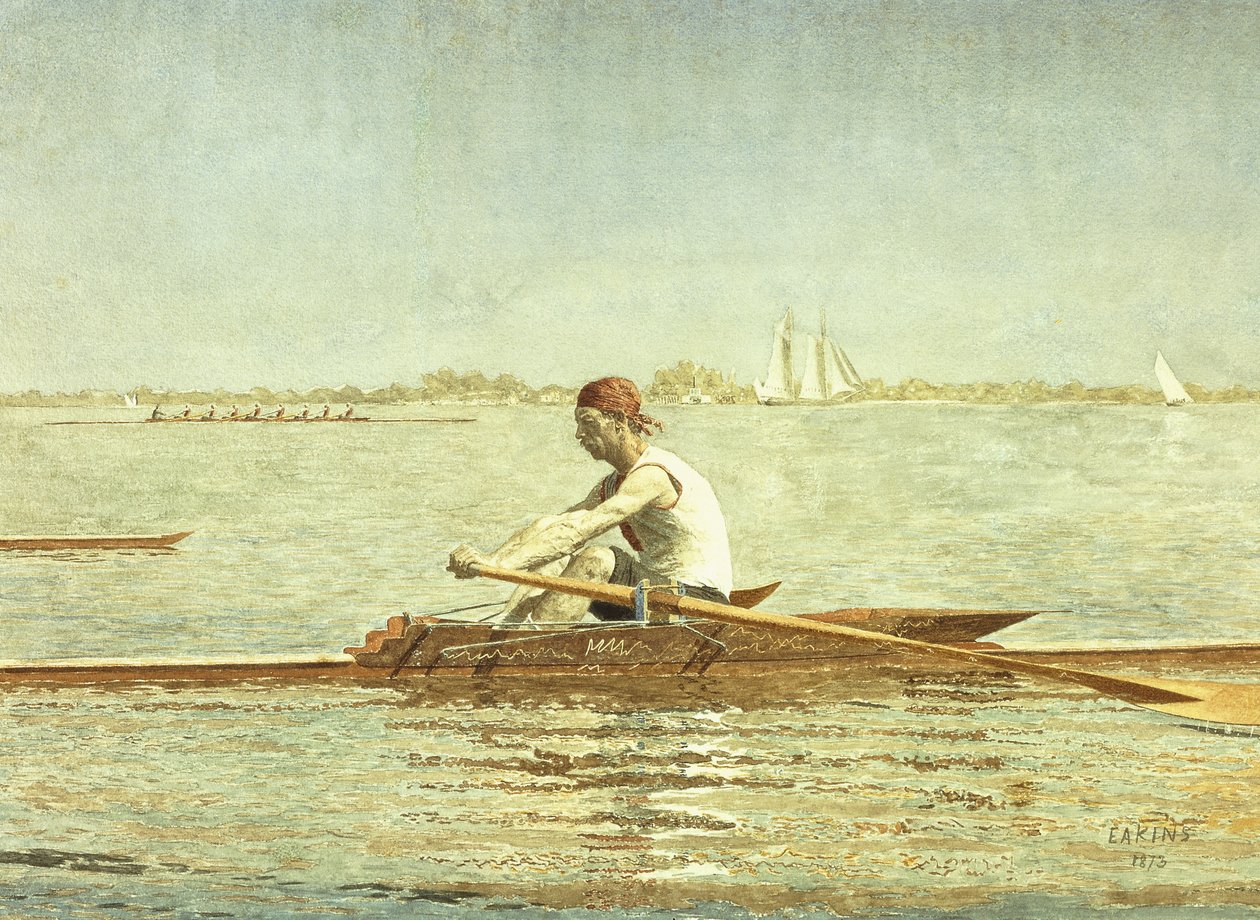 John Biglin egypárevezősben, 1873 alkotó: Thomas Cowperthwait Eakins