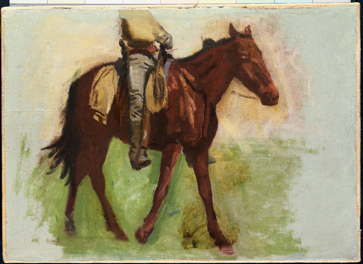 Vázlat a "Cowboys in the Badlands" című filmhez alkotó: Thomas Cowperthwait Eakins