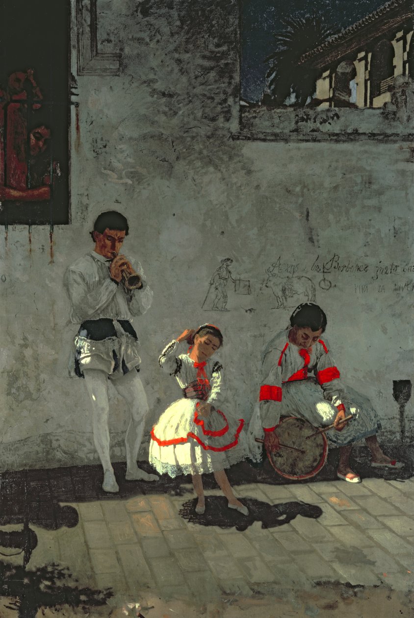 Utcai jelenet Sevillában alkotó: Thomas Cowperthwait Eakins