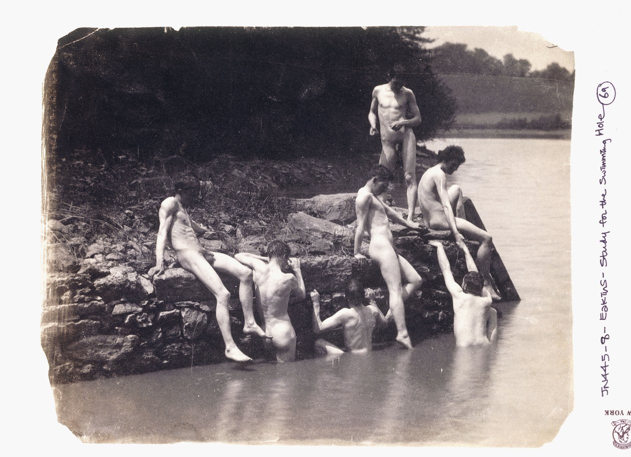 Tanulmány a "The Swimming Hole" című festményhez, c. 1883 alkotó: Thomas Cowperthwait Eakins