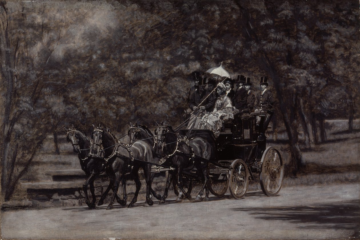 The Fairman Rogers Four-In-Hand (Egy májusi reggel a parkban) 1899 (olaj, vászon) alkotó: Thomas Cowperthwait Eakins