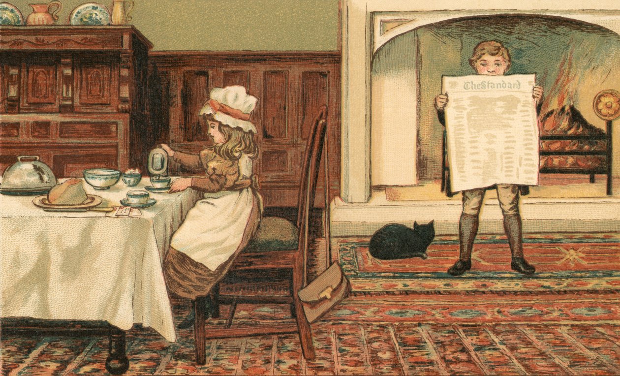 Otthoni élet: Gyerekek az ebédlőben alkotó: Thomas Crane