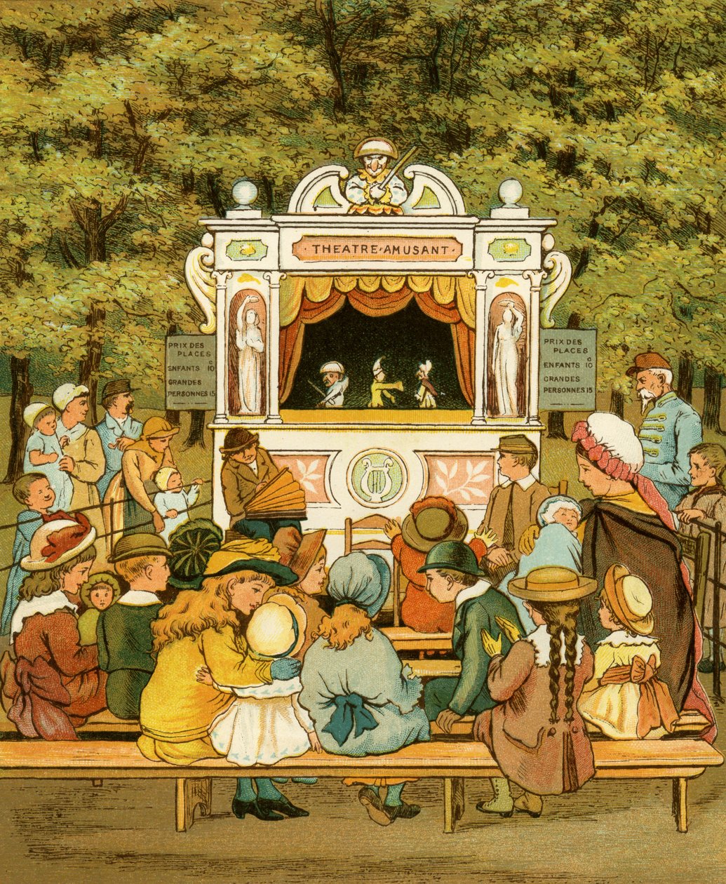 Punch és Judy show a Tuileriák kertjében - le jardin des Tuileries alkotó: Thomas Crane