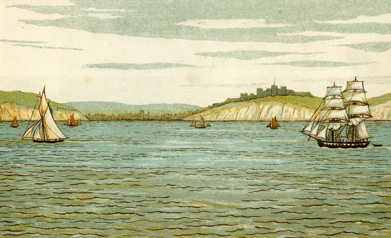 Dover fehér sziklái a csatorna átkelőjéből nézve alkotó: Thomas Crane