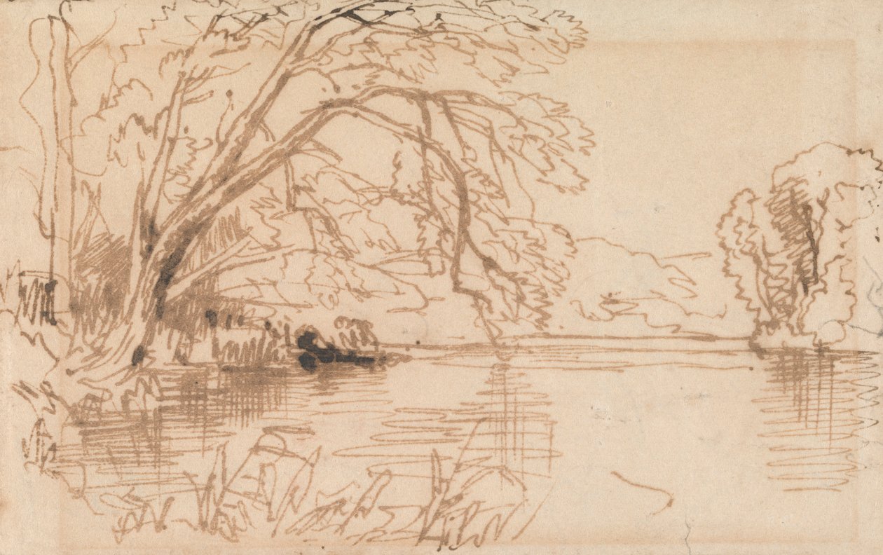 Folyón túlnyúló fa alkotó: Thomas Creswick