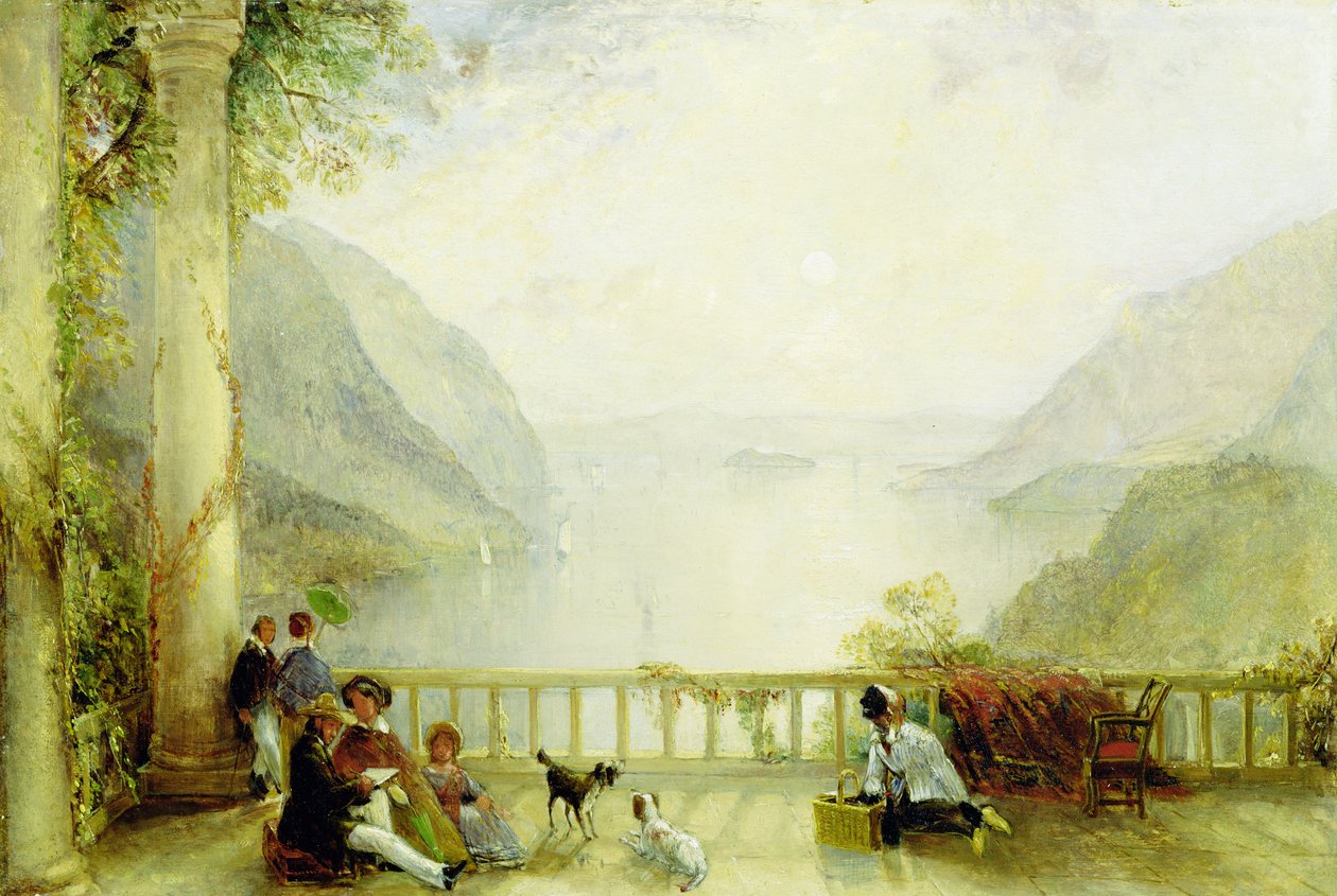 Alakok egy erkélyen, valószínűleg a Westpointban, 1840-45 körül (olaj a panelen) alkotó: Thomas Creswick