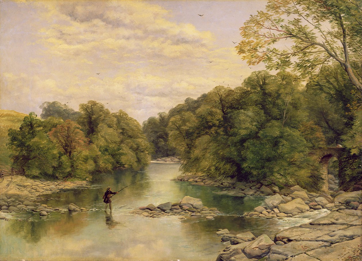 The River Tees, Rokeby, Yorkshire, 1860 körül (olaj, vászon) alkotó: Thomas Creswick