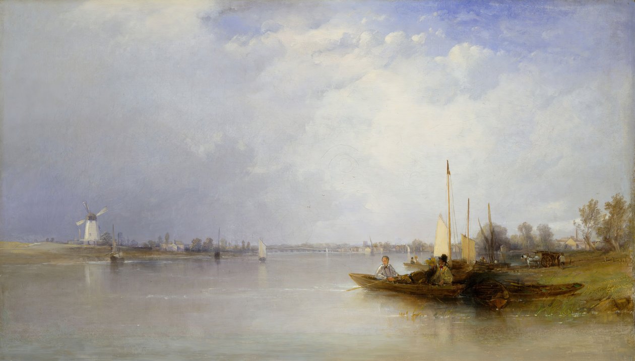 Kilátás a Temzére Battersea-ben, 1834. alkotó: Thomas Creswick