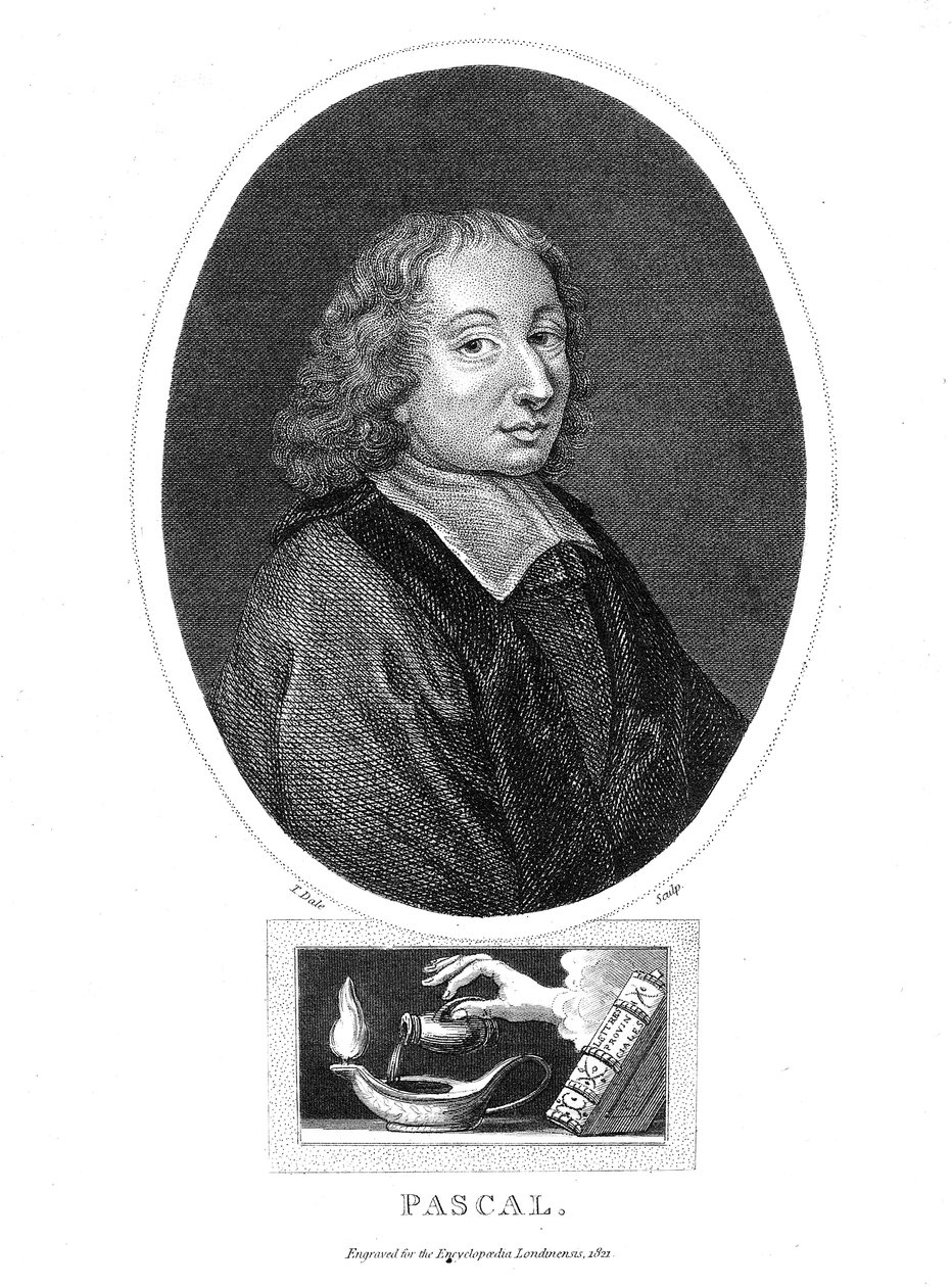 Blaise Pascal, 17. századi francia filozófus, matematikus, fizikus és teológus, 1821 alkotó: Thomas Dale
