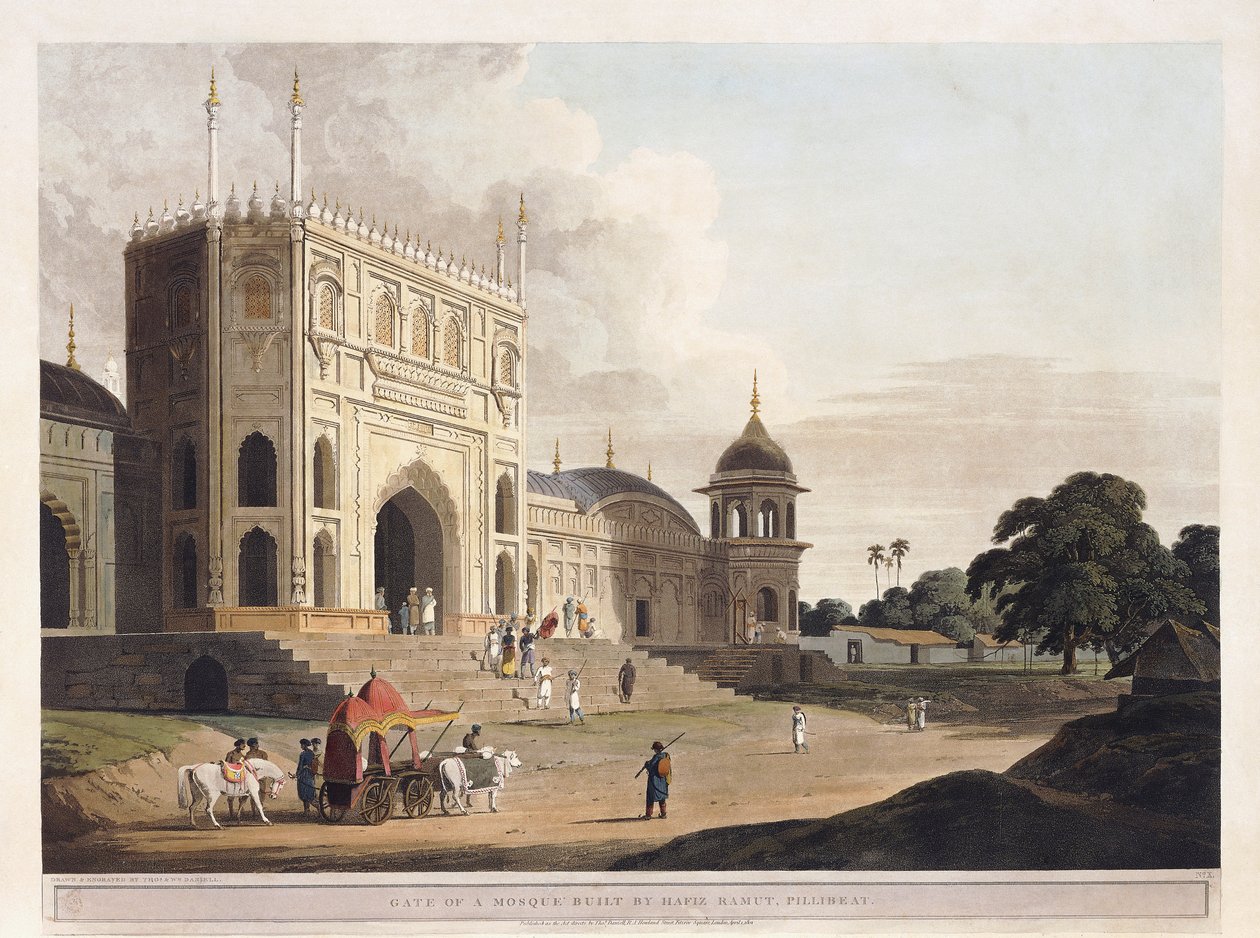 Hafiz Ramut által épített mecset kapuja, Pillibeat, 1825-1826 alkotó: Thomas Daniell