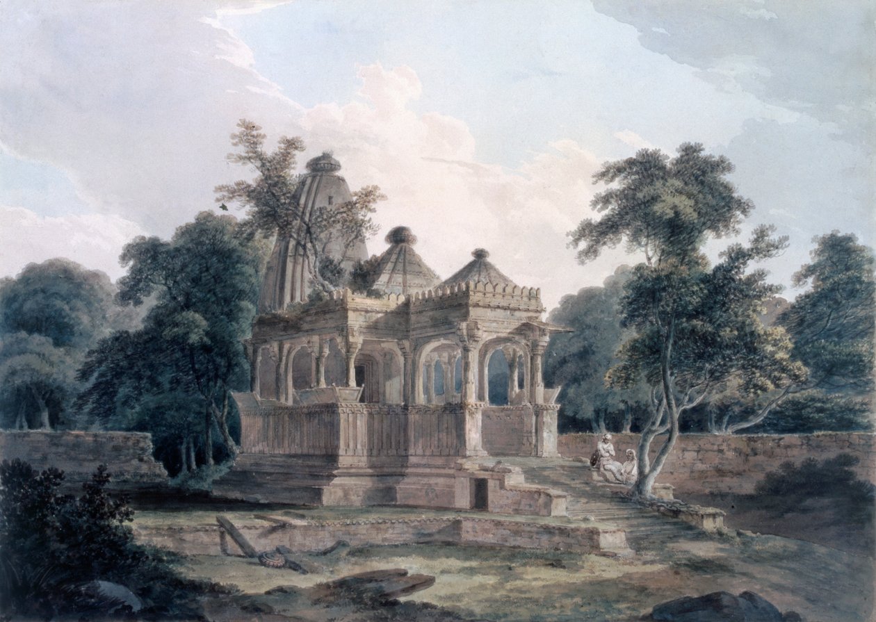 Hindu templom a Rohták erődjében, Bihar, India, 1790 körül. alkotó: Thomas Daniell