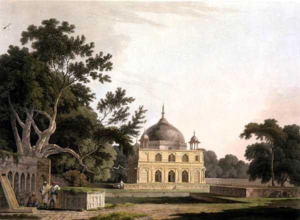 Chusero szultán mauzóleuma, Allahabad közelében, a Keleti tájképből: Huszonnégy kilátás Hindoostanban alkotó: Thomas Daniell