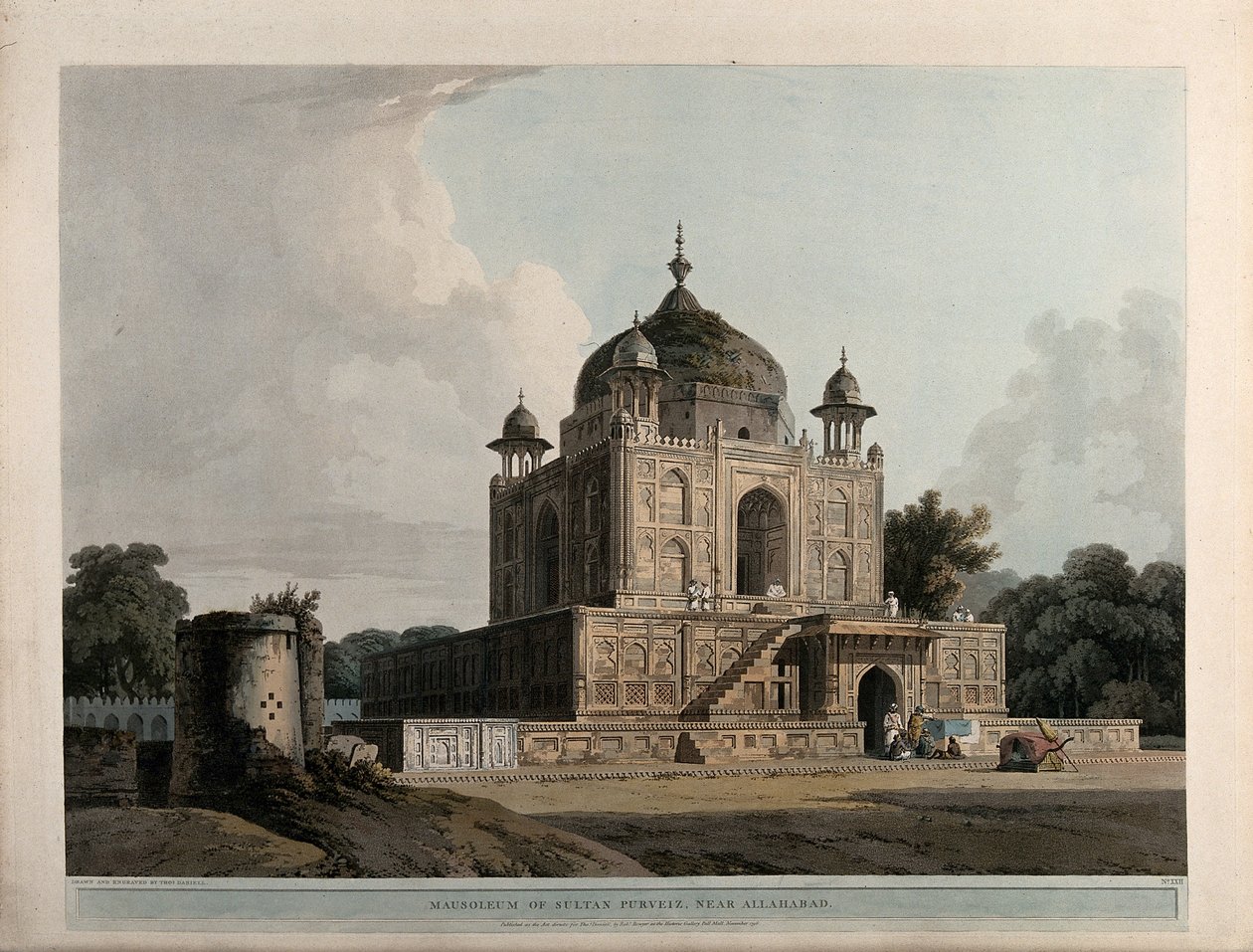 Purveiz szultán mauzóleuma, Allahabad közelében alkotó: Thomas Daniell