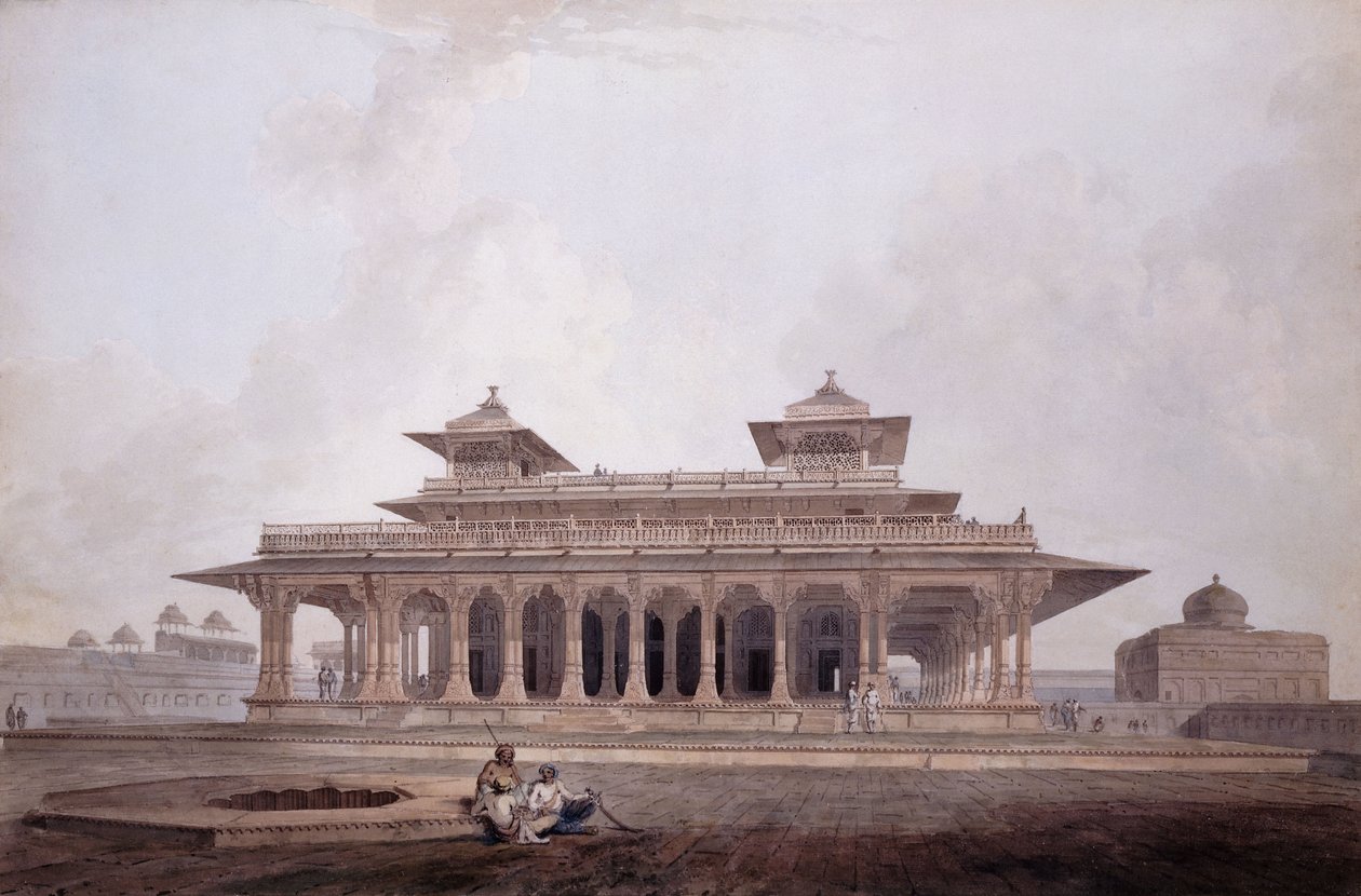 A palota része Allahabad erődjében, alkotó: Thomas Daniell