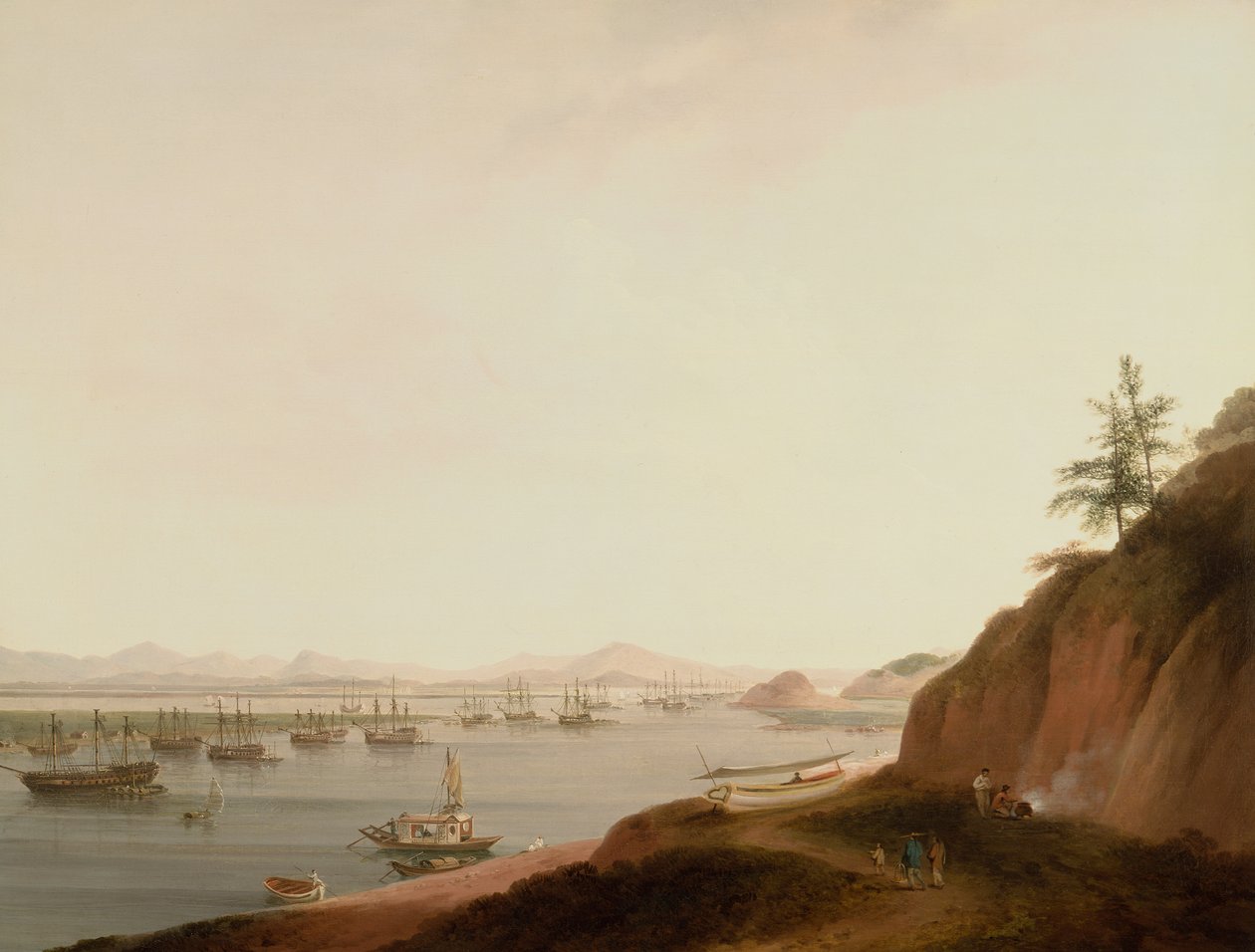 Szállítás a Whampoa folyón (olaj, vászon) alkotó: Thomas Daniell