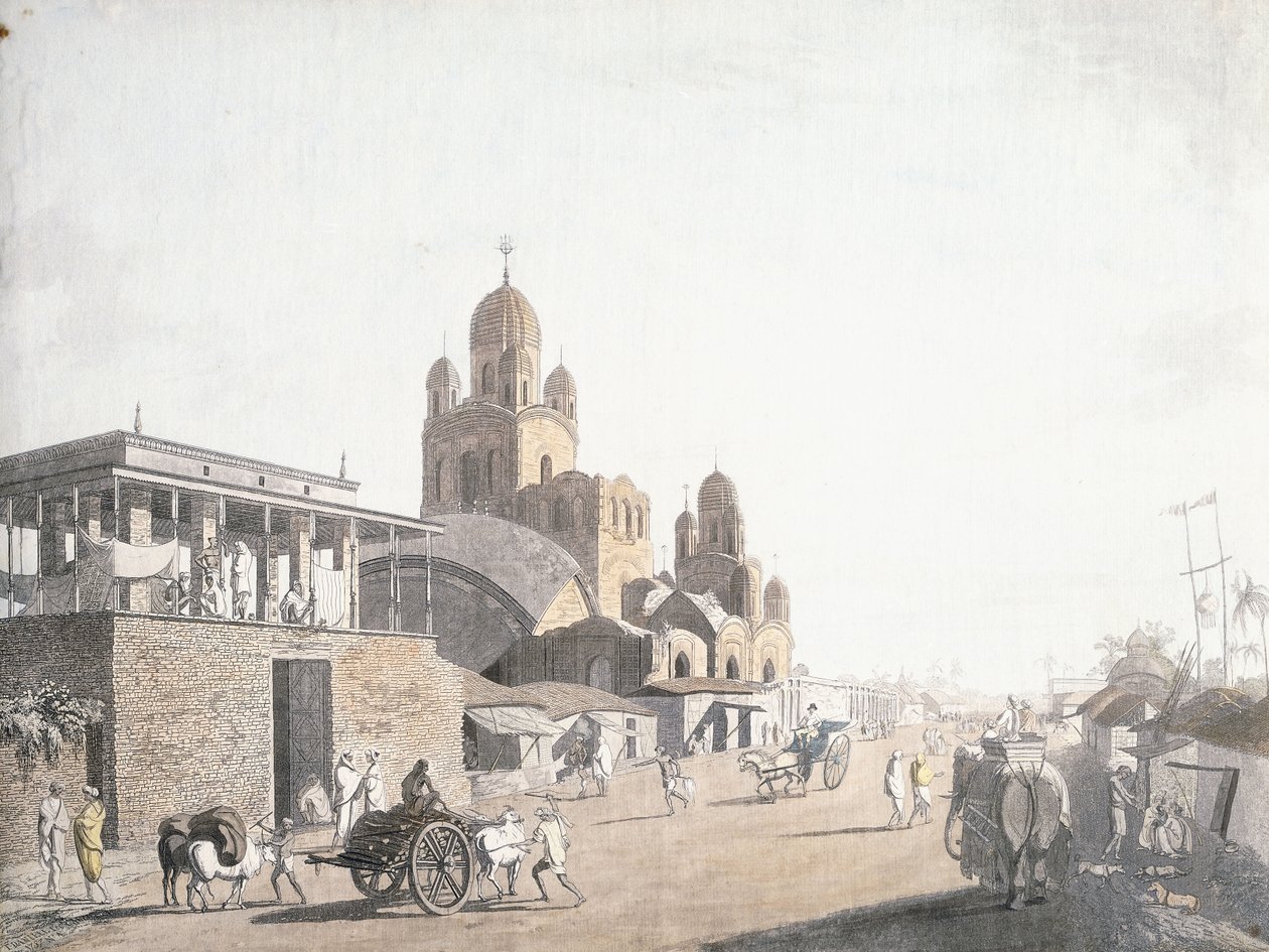Utcai jelenet, Thomas Daniell "Kalkuttai kilátások" című filmjéből, 1786-1788 alkotó: Thomas Daniell