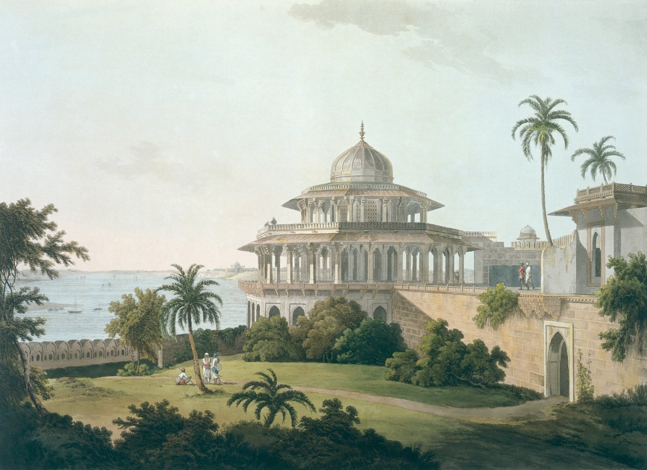 A Chalees Satoon, Allahabad erődjében, a Jumna folyó mellett, a „Keleti táj: Huszonnégy nézet Hindoostanban” című filmből, 1795 alkotó: Thomas Daniell