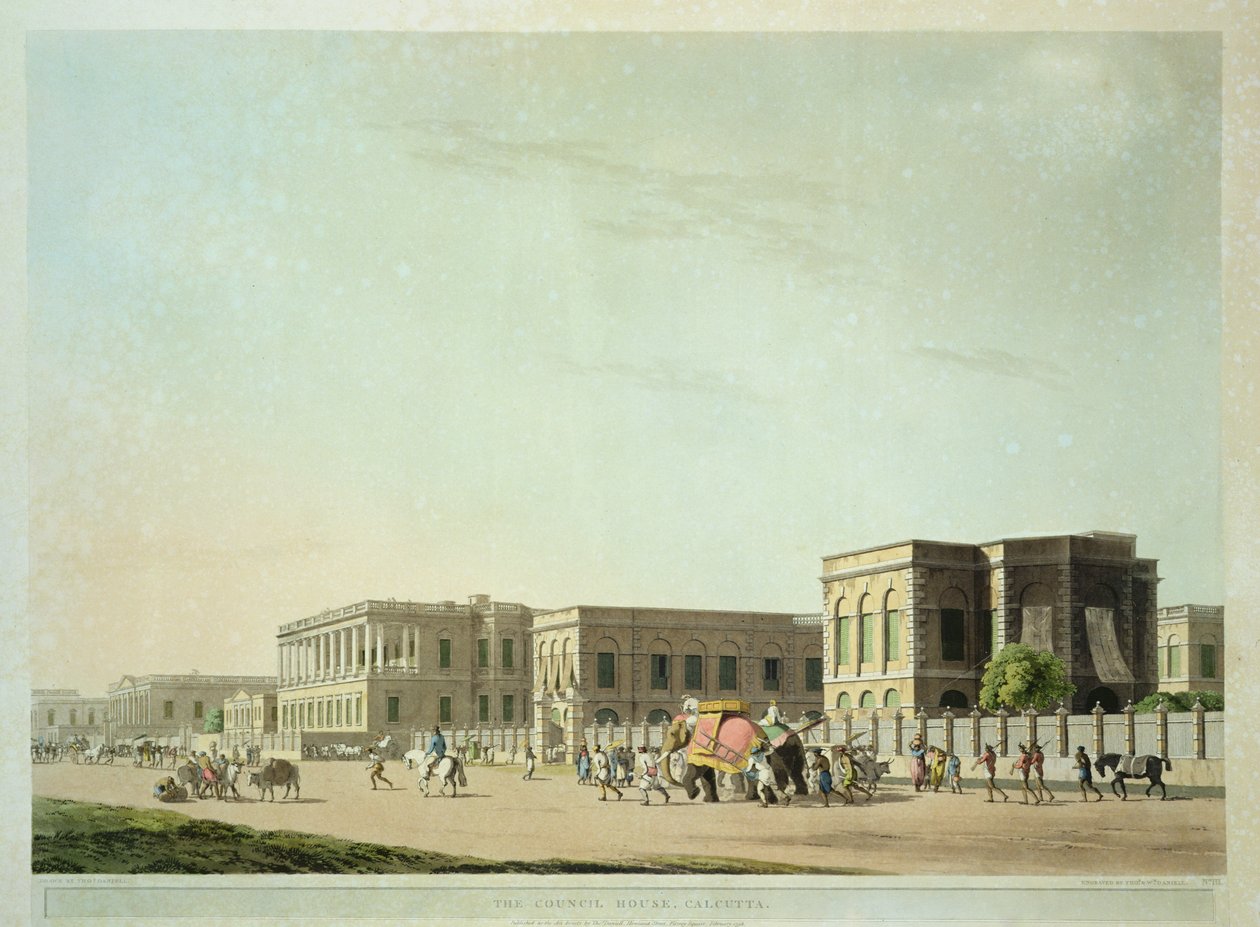 The Council House, Calcutta, 29. tábla a „Keleti tájkép: Huszonnégy nézet Hindoostanban” című művéből, Thomas és William (1769-1837) metszett Daniell, 1798 alkotó: Thomas Daniell