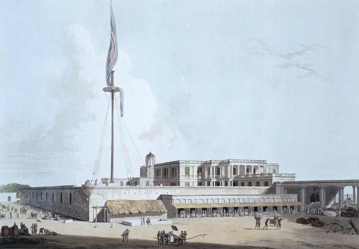 The Government House, Fort St. George, 35. tábla a „Keleti tájak: Huszonnégy nézet Hindoostanban” című művéből, Thomas és William (1769-1837) metszett Daniell, 1798 alkotó: Thomas Daniell
