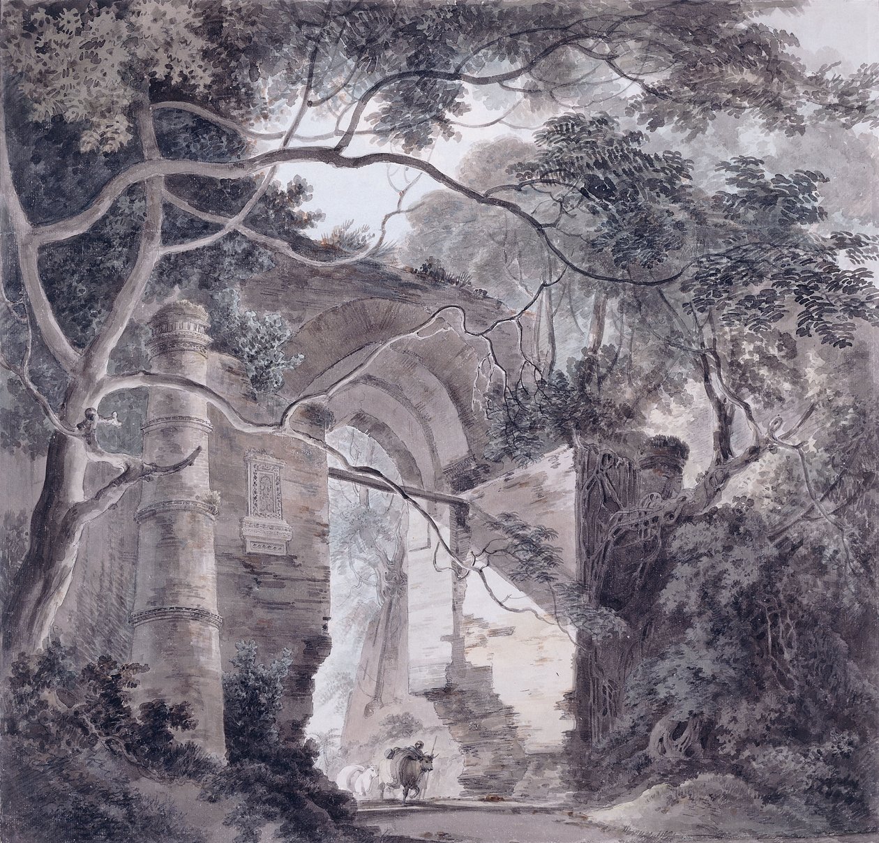 A Kotwali-kapu, Gaur, Bengália, alkotó: Thomas Daniell