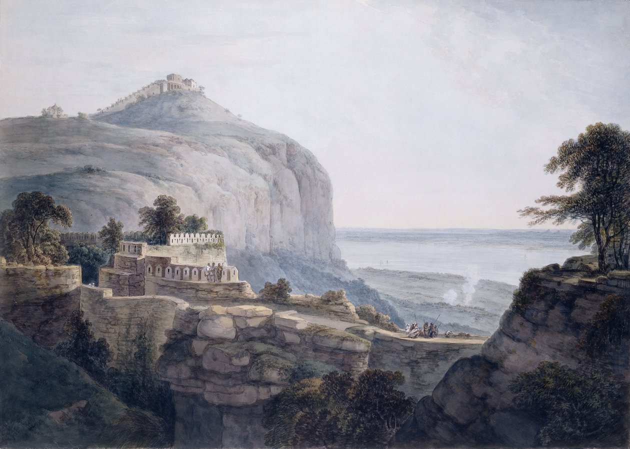 Rohtasgarh északnyugati képe, Bihar, alkotó: Thomas Daniell