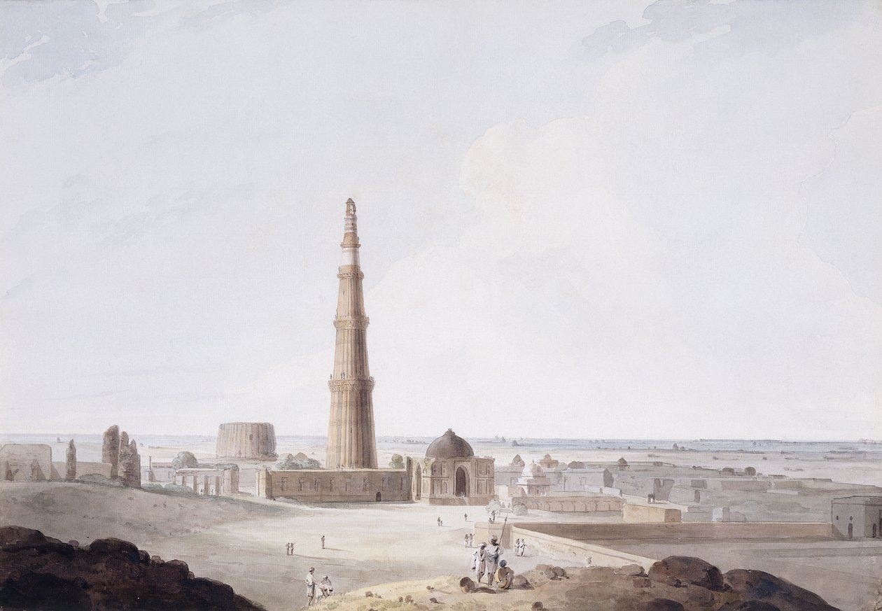 A Qutb Minar, Delhi, c. 1789 alkotó: Thomas Daniell