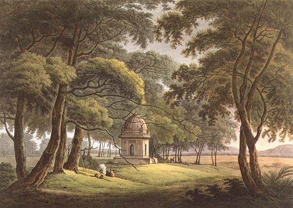 Egy mór hölgy sírja, Bengália, metszette Joseph Constantine Stadler (1780-1812), kiadta Edward Orme (1774-1820) 1803 (litográfia). alkotó: Thomas Daniell