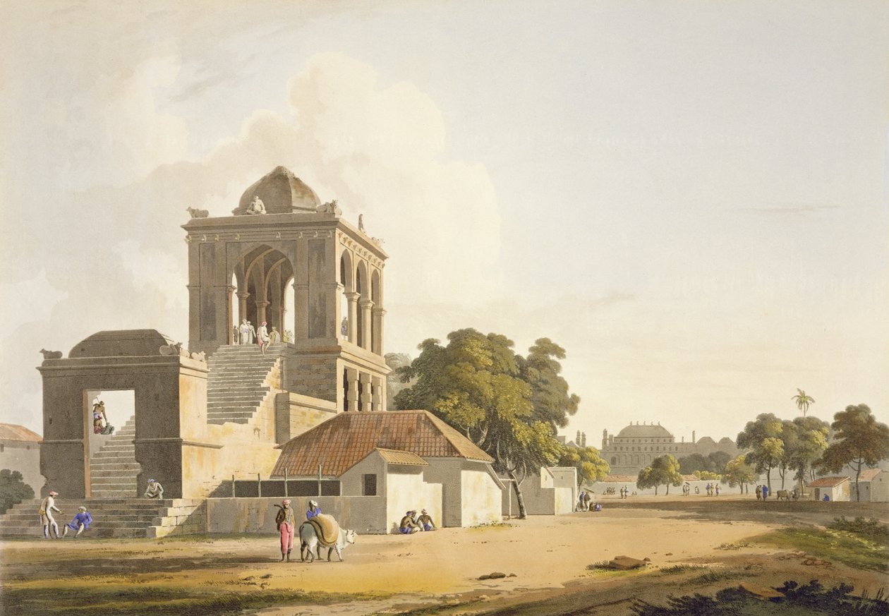 Kilátás a madurai erődben, a „Keleti táj” 2. részének 14. táblája, a művész és William Daniell (1769-1837) metszetében, 1797 (akvatinta) alkotó: Thomas Daniell