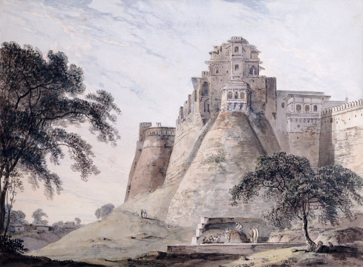 Kilátás az erődre, Jaunpur, Uttar Pradesh, alkotó: Thomas Daniell